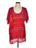 Johnny Was 100% Rayon Red Short Sleeve Blouse Size L - photo 1
