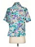 Alia Print Teal Short Sleeve Blouse Size P (petite) - photo 2
