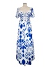 Unbranded Print Blue Casual Dress Size M (estimated) - photo 2