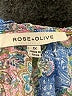 Rose + Olive 100% Rayon Paisley Blue Short Sleeve Blouse Size 1X - photo 7