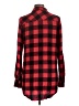 Rebellion 100% Rayon Plaid Red Long Sleeve Button-Down Shirt Size L - photo 2