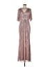 Mac Duggal 100% Polyester Silver Cocktail Dress Size 10 - photo 1