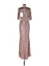 Mac Duggal 100% Polyester Silver Cocktail Dress Size 10 - photo 2