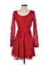 Vila 100% Polyester Hearts Red Cocktail Dress Size S - photo 2