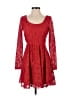Vila 100% Polyester Hearts Red Cocktail Dress Size S - photo 1