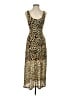 Topshop 100% Polyester Animal Print Brown Cocktail Dress Size 2 - photo 1