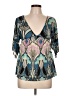 Glam Teal 3/4 Sleeve Blouse Size 30 waist (estimated) - photo 1