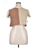 Adika Color Block Tan Short Sleeve Top Size XL - photo 1