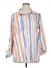 Unbranded Stripes Orange 3/4 Sleeve Button-Down Shirt Size XL - photo 1