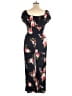 Soprano 100% Rayon Floral Black Jumpsuit Size L - photo 2