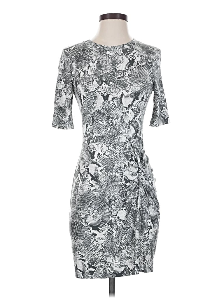 Pre-owned Enza Costa Cocktail Dress In Silver