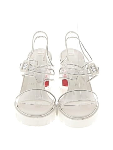 Christian Louboutin PVC and Leather Duniss 115mm Ankle Strap Sandals (view 2)