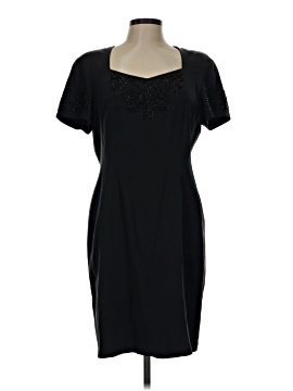 patrick collection silk dress Patrick Collection Wms 10 Black Beaded 100% Silk Dress S36