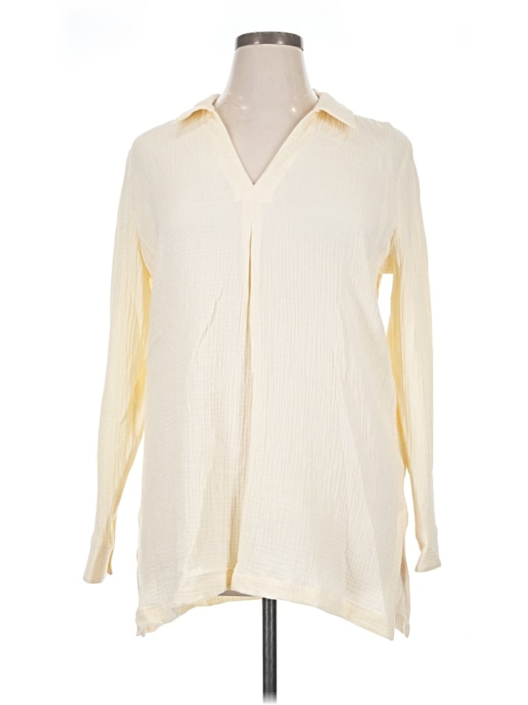 Pre-owned Soft Surroundings Long Sleeve Blouse In Ivory