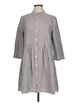 Madewell Button-Front Mini Shirtdress in Stripe Poplin (view 1)