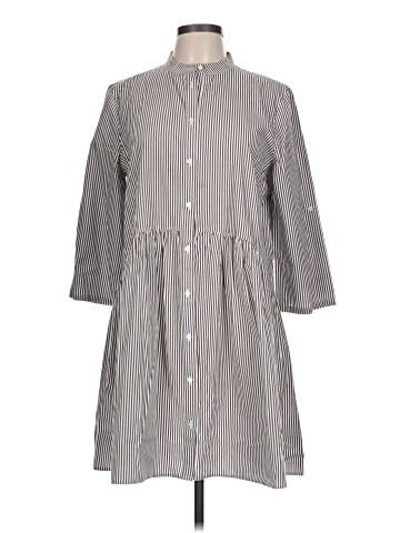 Madewell Button-Front Mini Shirtdress in Stripe Poplin (view 1)