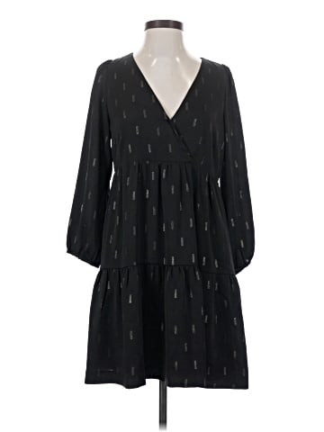 Madewell Metallic Jacquard Faux-Wrap Tiered Mini Dress (view 1)