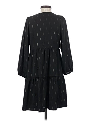 Madewell Metallic Jacquard Faux-Wrap Tiered Mini Dress (view 2)