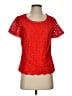 Talbots 100% Cotton Red Short Sleeve Top Size 4 - photo 1