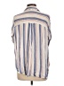 the good jane 100% Rayon Stripes Blue Short Sleeve Button-Down Shirt Size L - photo 2