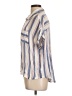 the good jane 100% Rayon Stripes Blue Short Sleeve Button-Down Shirt Size L - photo 5
