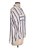 the good jane 100% Rayon Stripes Blue Short Sleeve Button-Down Shirt Size L - photo 4