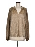 Ann Taylor LOFT 100% Polyester Metallic Gold Long Sleeve Blouse Size M - photo 1