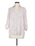 Iz Byer Floral Pink 3/4 Sleeve Button-Down Shirt Size M - photo 1