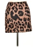 Shein Animal Print Brown Faux Leather Skirt Size L - photo 2