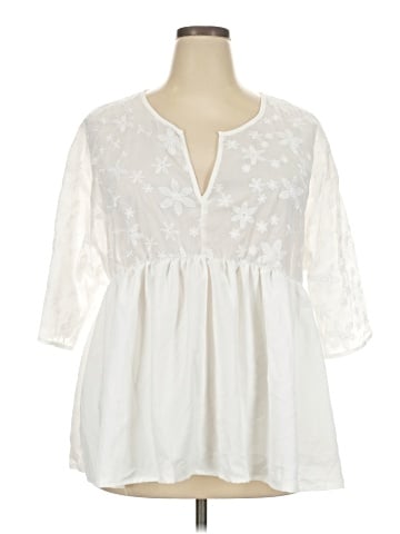 Shein Curve 3/4 Sleeve Blouse (view 1)
