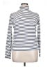 J.Crew 100% Cotton Stripes Blue Ivory Long Sleeve Turtleneck Size XL - photo 1