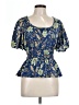 Eclair Blue Short Sleeve Blouse Size L - photo 1