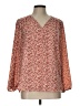 Pleione 100% Polyester Red Long Sleeve Blouse Size L - photo 1