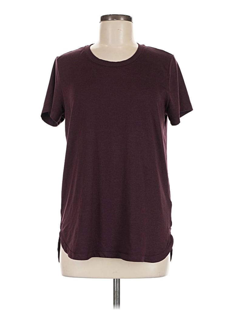 Pre-owned Athleta Short Sleeve T-shirt In Burgundy