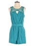 Charlie Jade 100% Silk Solid Teal Romper Size S - photo 1