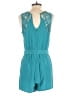 Charlie Jade 100% Silk Solid Teal Romper Size S - photo 2