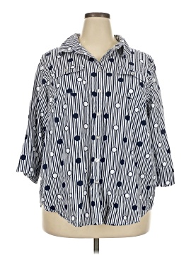 Alfred Dunner 3/4 Sleeve Button Down Shirt