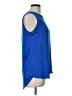 Ann Taylor LOFT 100% Polyester Blue Sleeveless Blouse Size L - photo 4