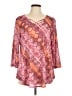 Ruby Rd. Aztec Or Tribal Print Pink 3/4 Sleeve Blouse Size L - photo 1