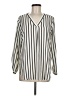 Adrianna Papell Stripes Ivory Long Sleeve Blouse Size M - photo 1