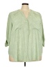 Torrid 100% Polyester Green 3/4 Sleeve Blouse Size 3X Plus (3) - photo 1