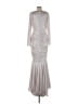 Talbot Runhof Metallic Silver Cocktail Dress Size 10 - photo 2