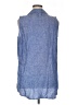 Lands' End Blue Sleeveless Button-Down Shirt Size 14 - photo 2