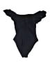 J.Crew Solid Black Blue One Piece Swimsuit Size L (estimated) - photo 2
