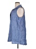Lands' End Blue Sleeveless Button-Down Shirt Size 14 - photo 5