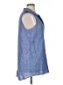 Lands' End Blue Sleeveless Button-Down Shirt Size 14 - photo 4