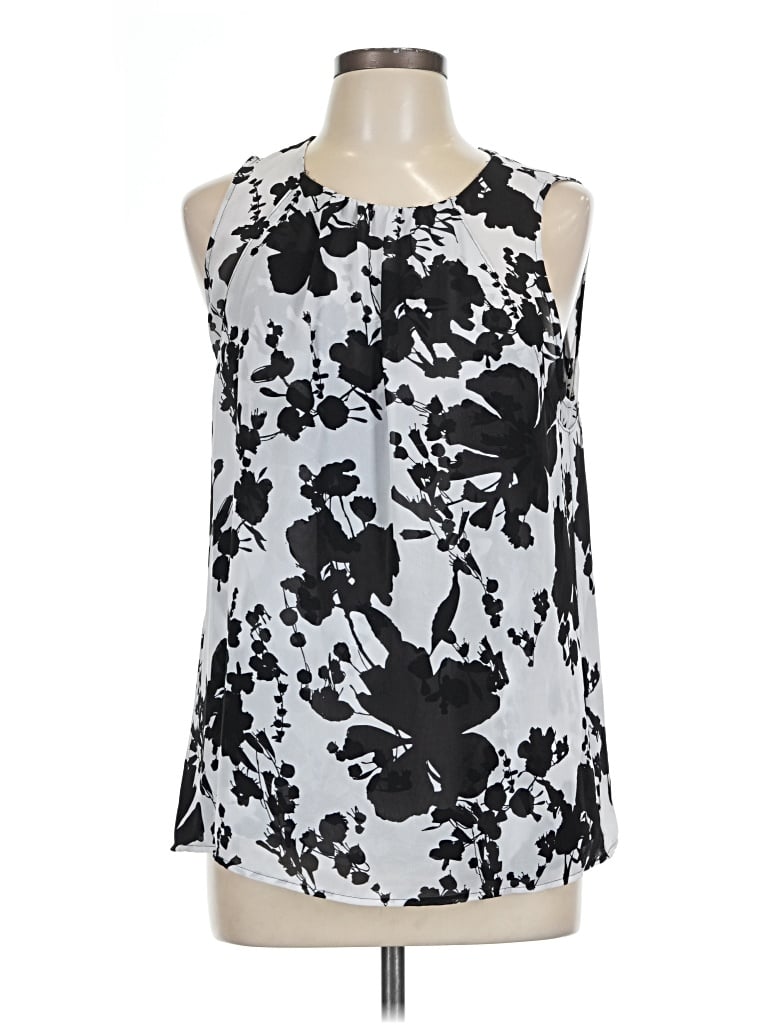Pre-owned Halogen Sleeveless Blouse In Silver