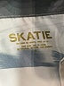 Skatie Print Silver Long Sleeve Blouse Size XS - photo 7