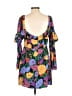 FARM Rio 100% Viscose Floral Multi Color Purple Cocktail Dress Size L - photo 2