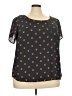 Torrid 100% Polyester Hearts Black Short Sleeve Blouse Size 3X Plus (3) - photo 1